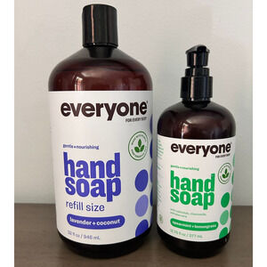 EVERYONE Hand Soap Lavender Coconut 32oz + Spearmint Lemon 12 oz Bundle Deal NEW